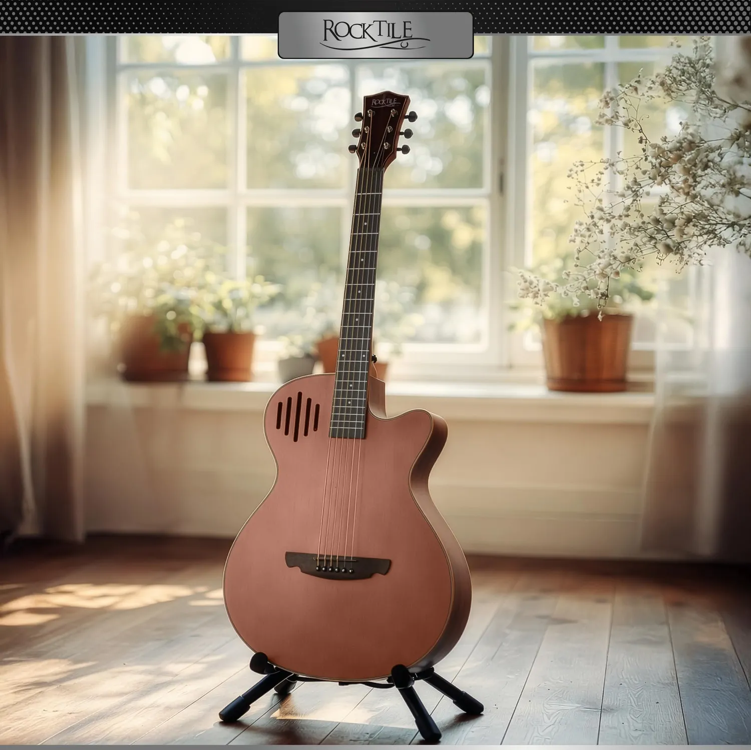 Rocktile OV2C-BN Westerngitarre Concert Cutaway