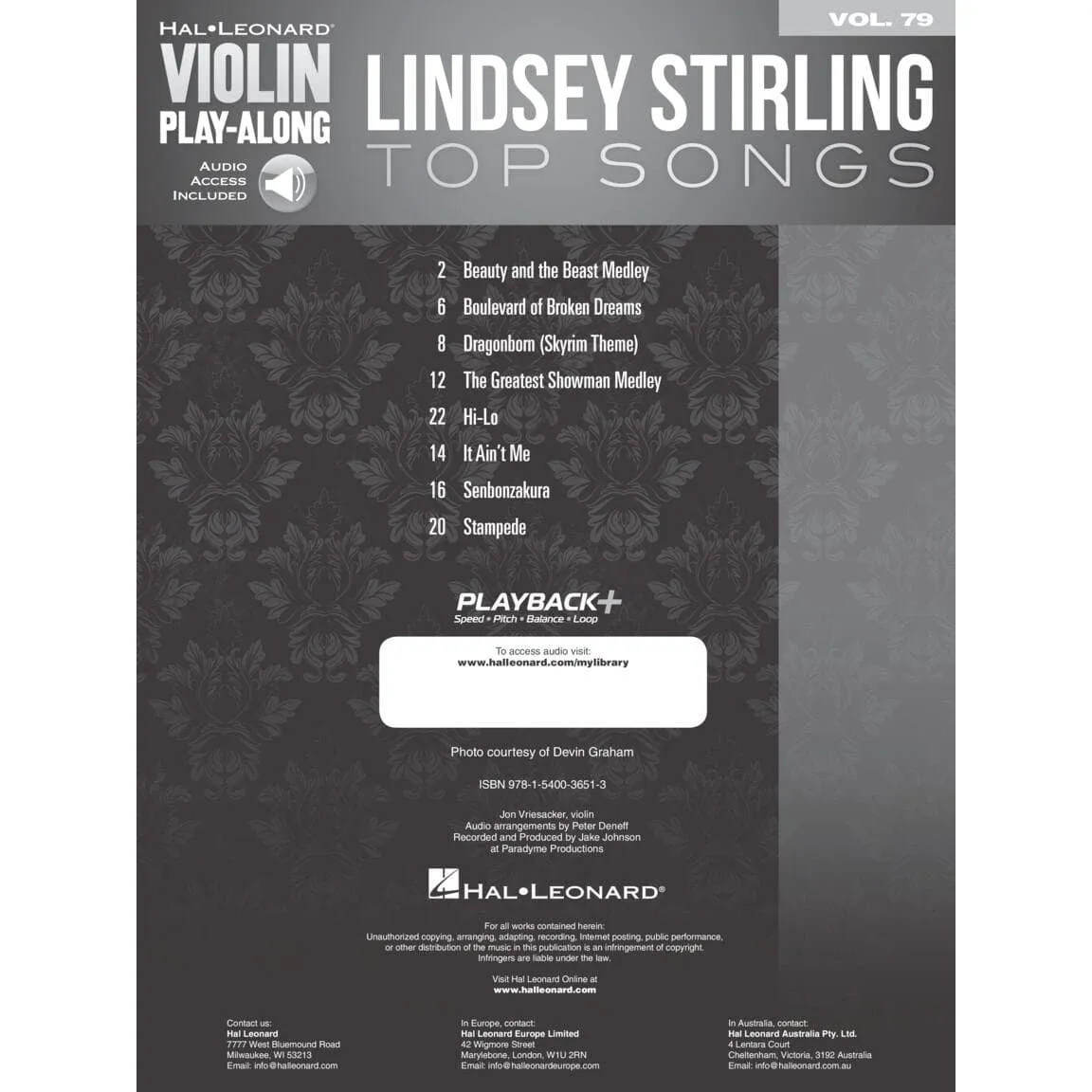 Hal Leonard Violin Play-Along Noten Vol. 79 Lindsey Stirling