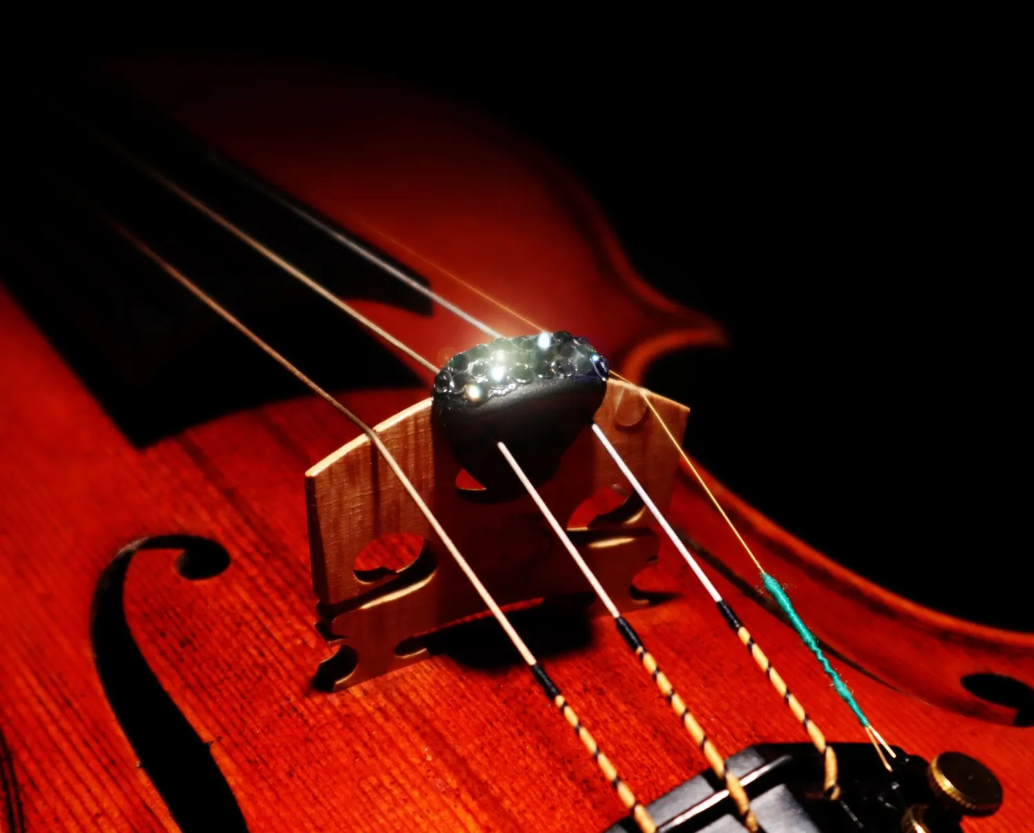 Brillante Polly Violin-Dämpfer Schwarz Kristall