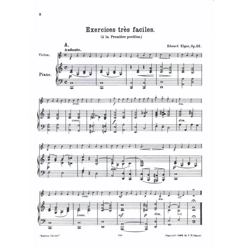 Bosworth Elgar Op 22 Noten Violine Klavier Erste Lage