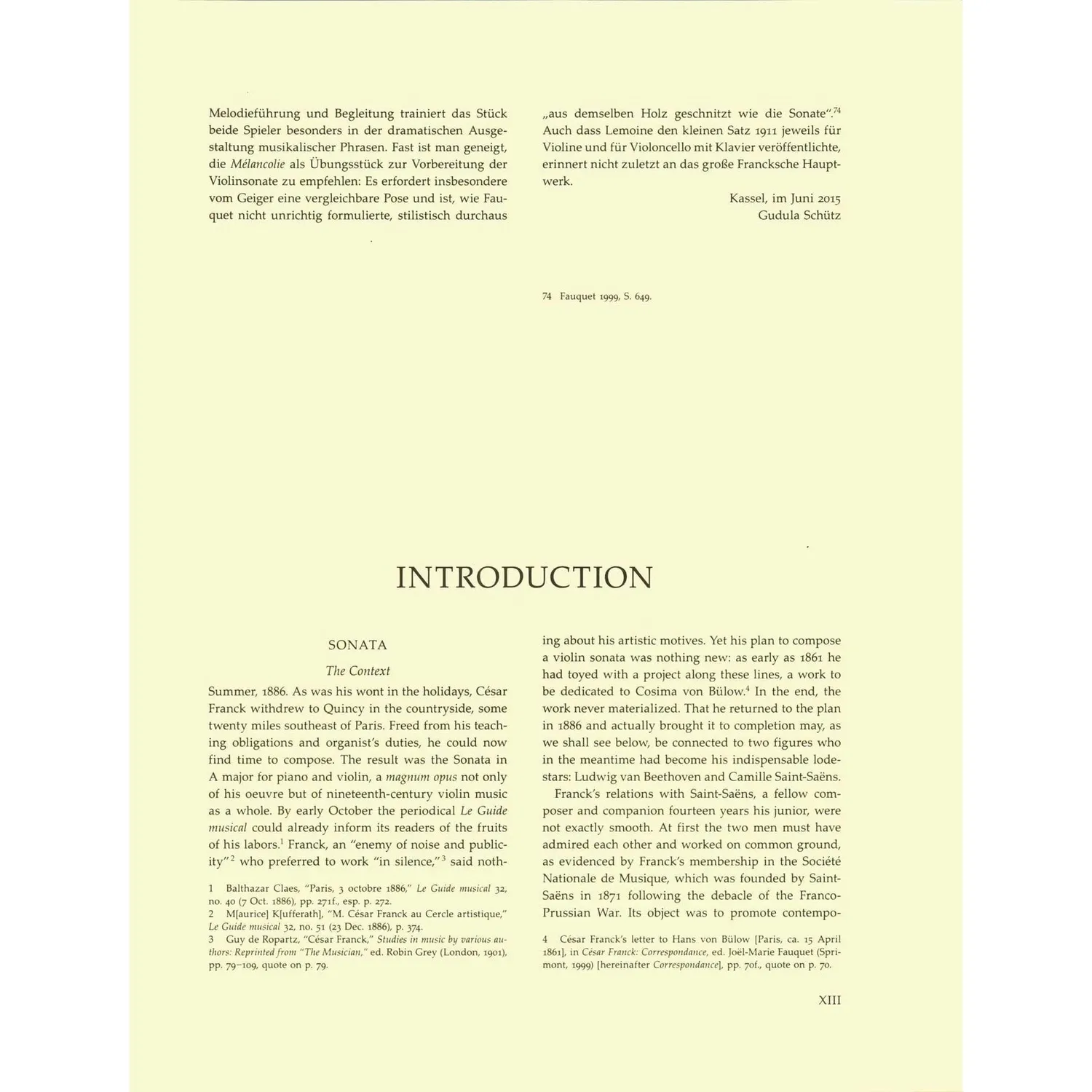 Bärenreiter Franck Sonata Melancolie Noten Cello Klavier Urtext