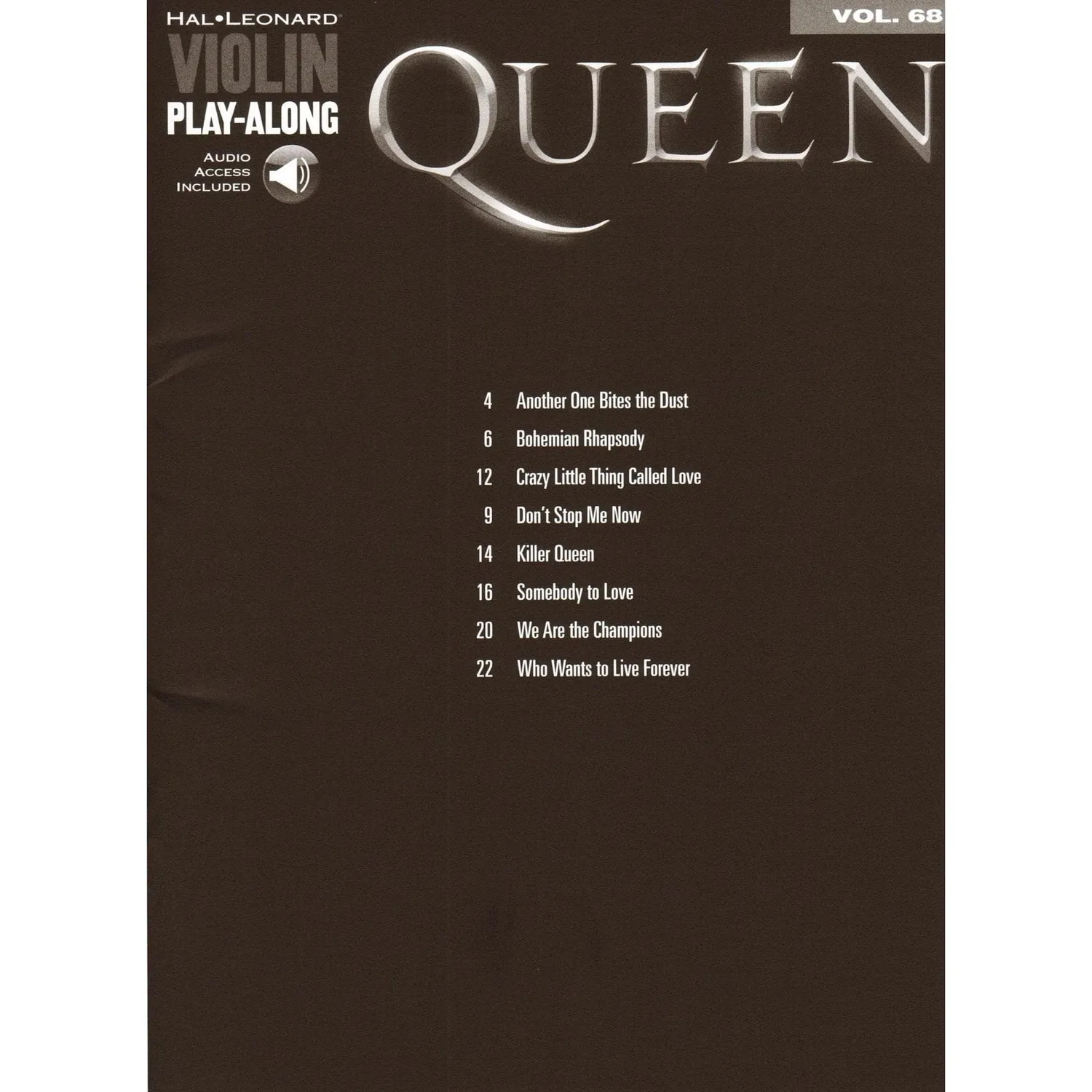 Hal Leonard Violin Play-Along Vol.68 Queen Noten 8 Hits