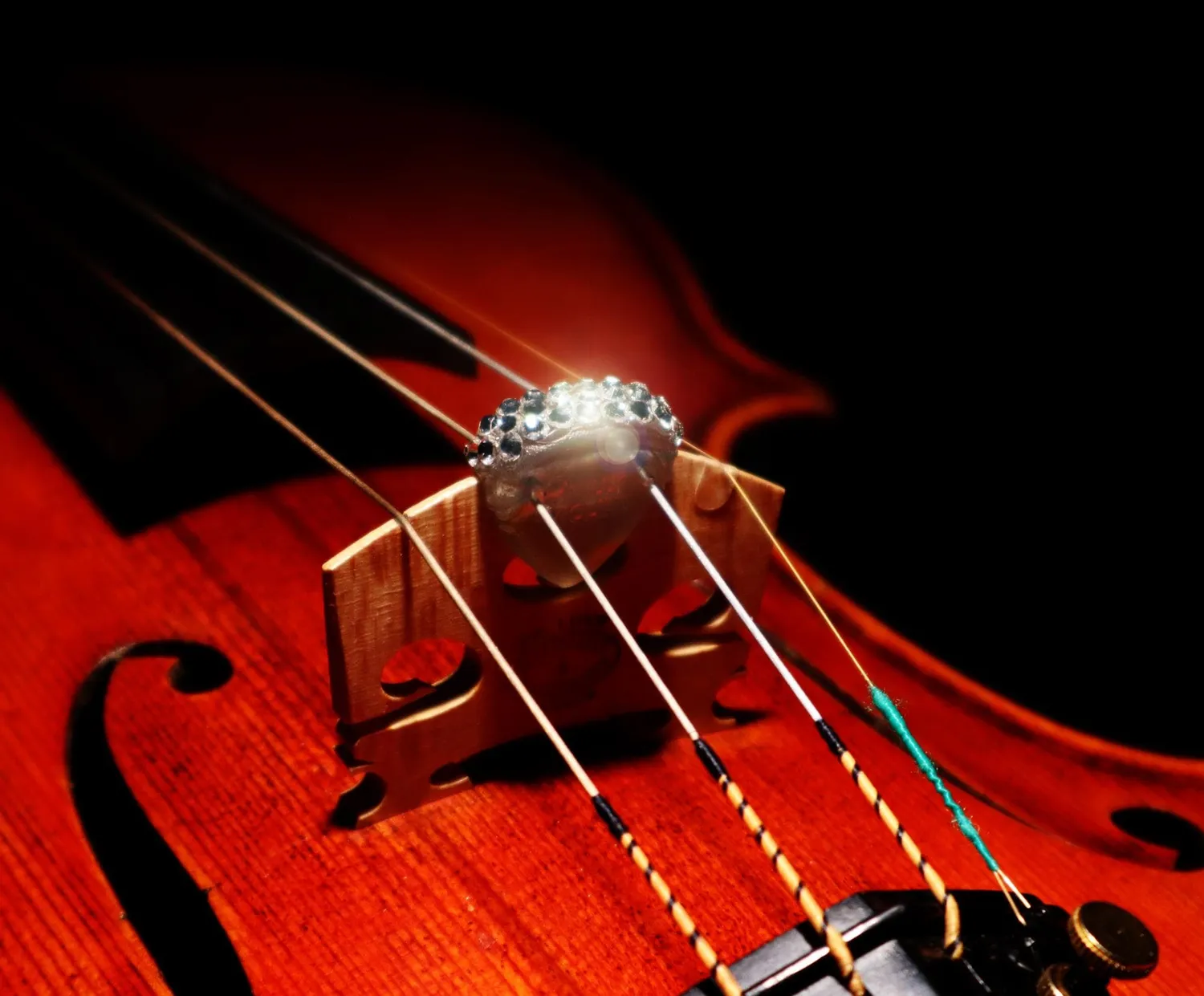 Brillante Polly Violin-Dämpfer Clear mit Strass Übe-Dämpfer