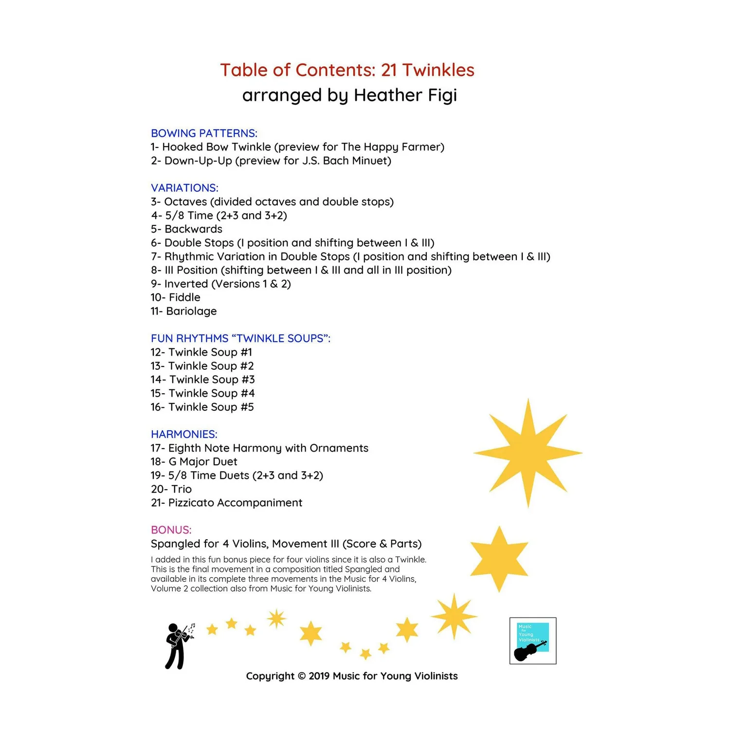 Figi 21 Twinkles Solo-Violine Noten PDF-Download 22 Seiten
