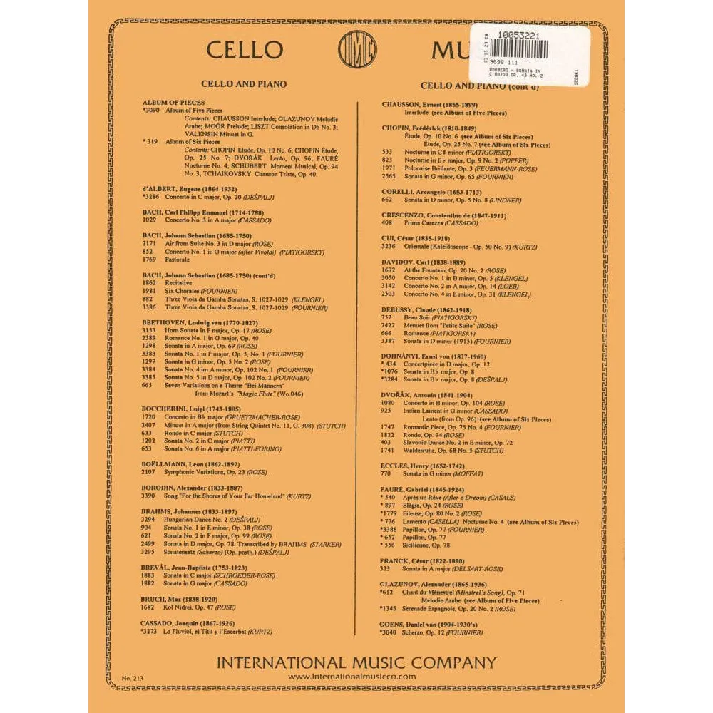 Romberg Cello Sonata C-Dur Op 43 Nr 2 Noten Cello