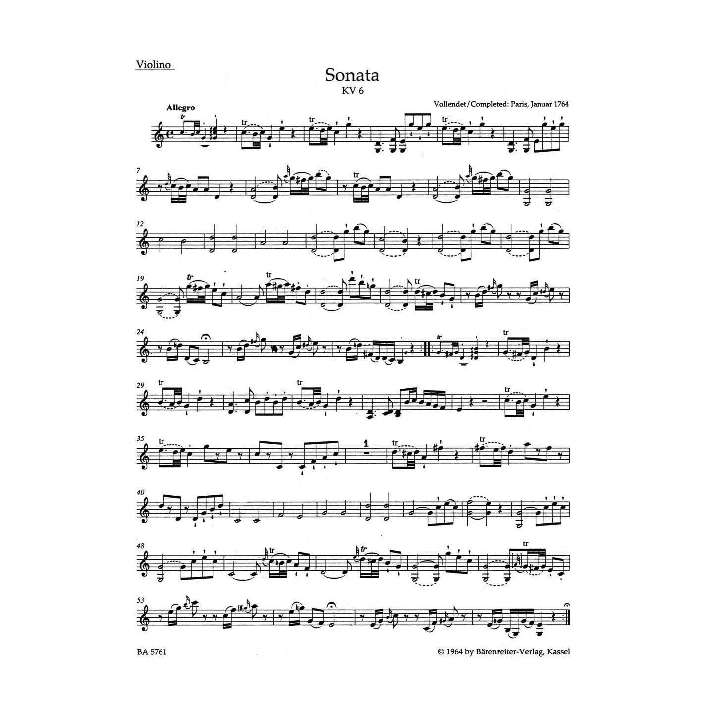 Bärenreiter Mozart Klavier Violine Noten Band 1 Urtext
