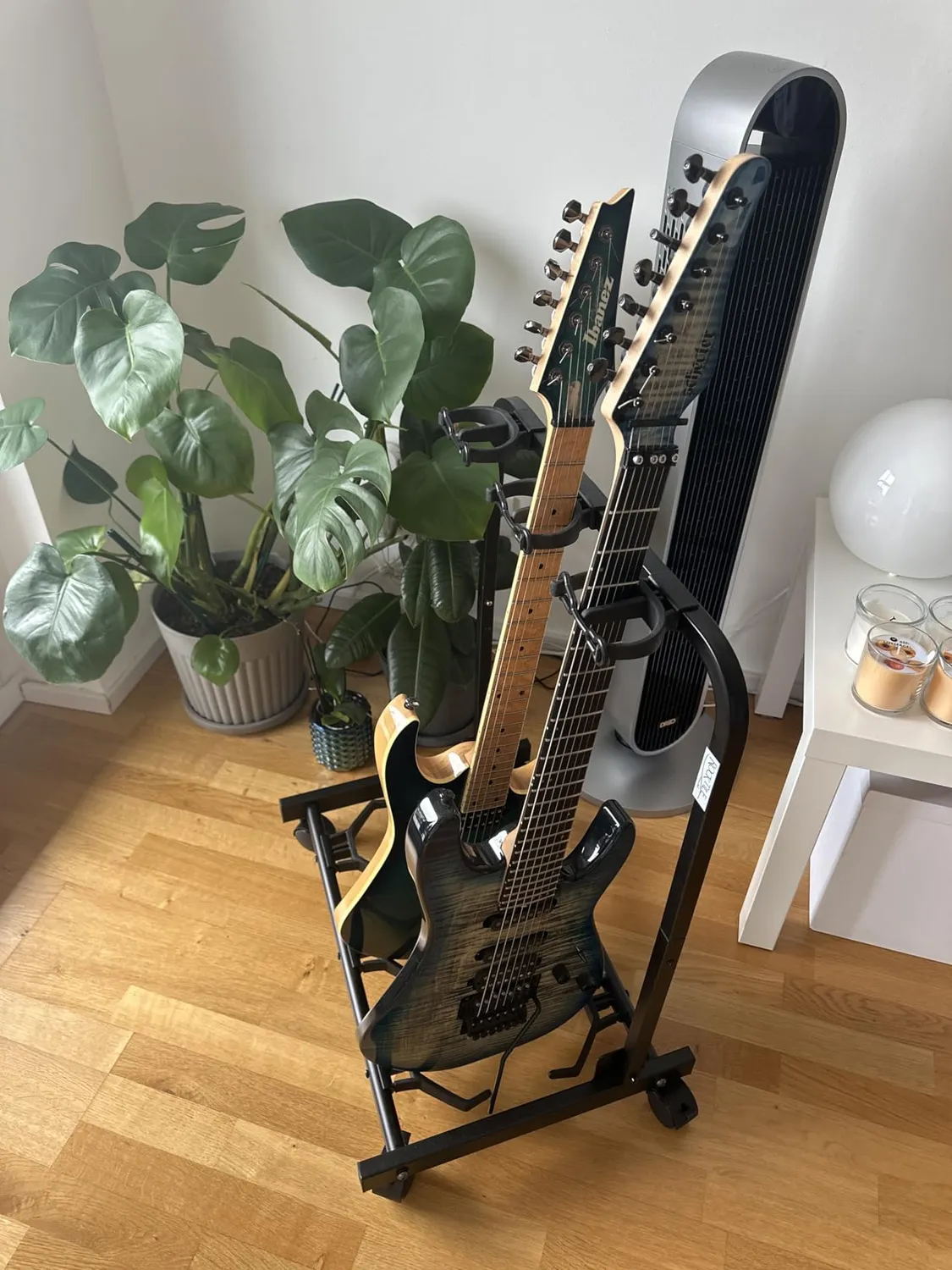 Rocktile Multistand 3-fach Gitarrenständer Rollen klappbar