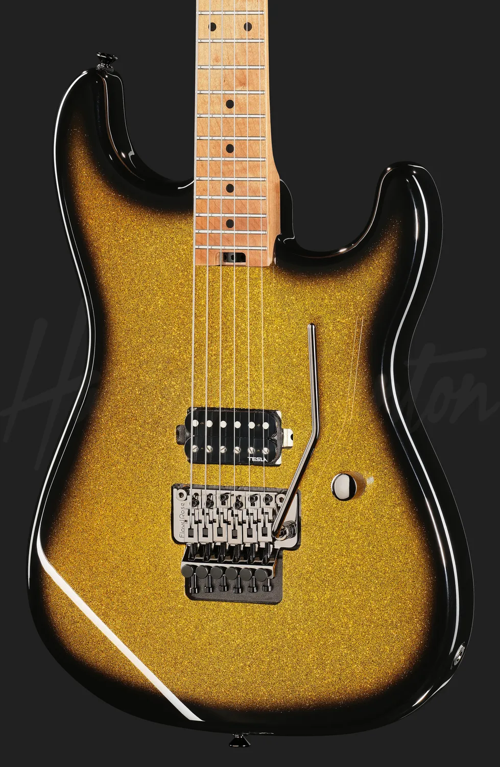 Harley Benton ST-80FR E-Gitarre Floyd Rose Gold Sparkle 80er