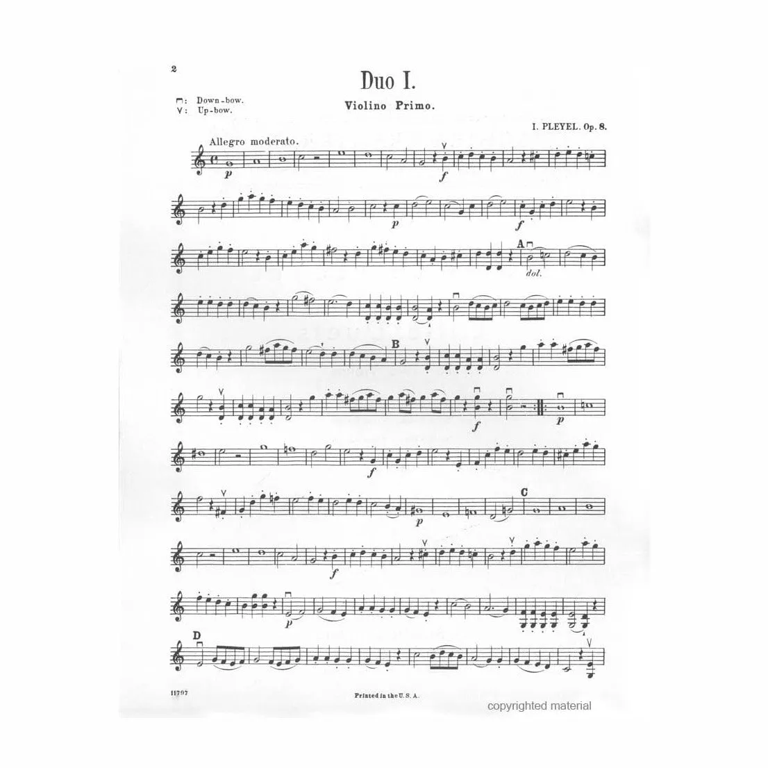 Shar Music Pleyel Sechs kleine Duette Op. 8 Noten für 2 Violinen