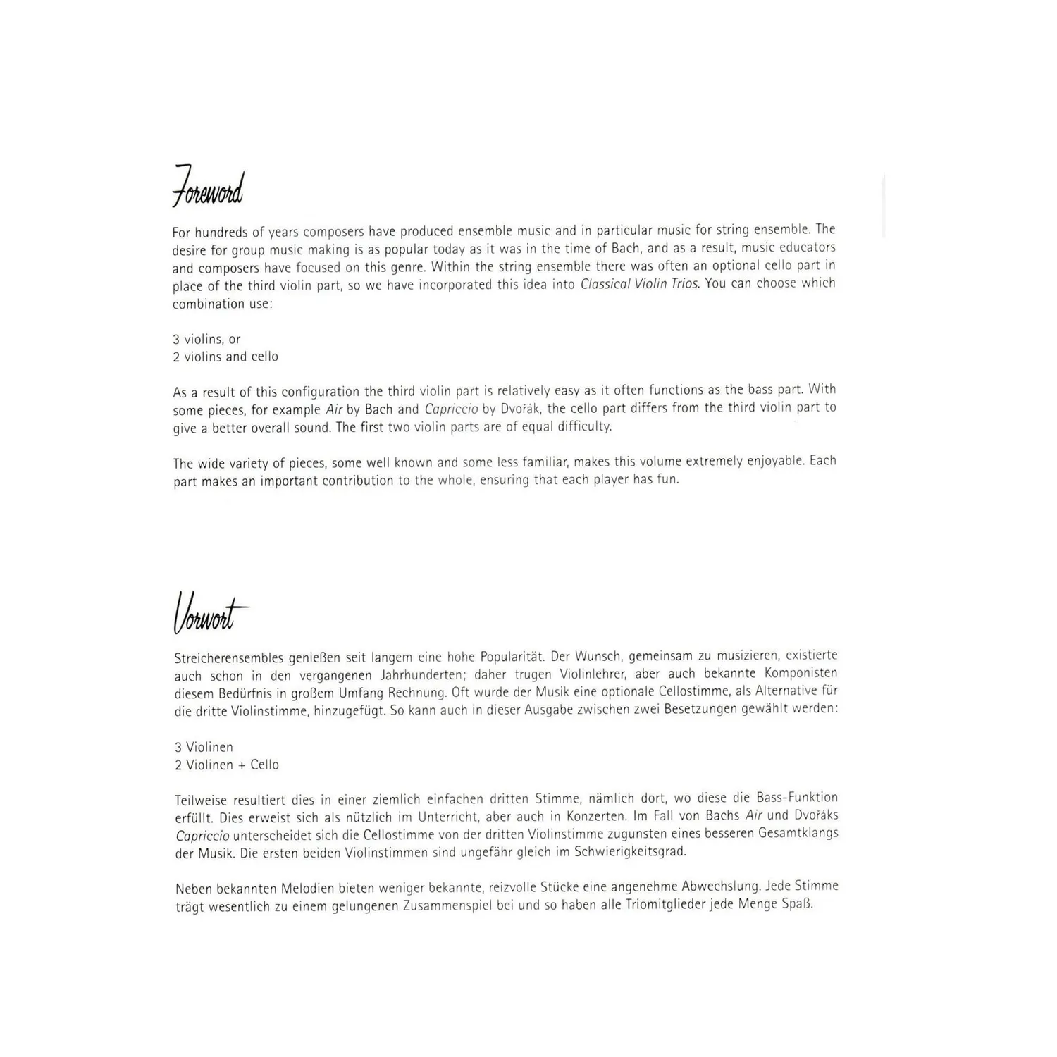 Shar Music Classical Violin Trios Noten 2 Violinen Cello