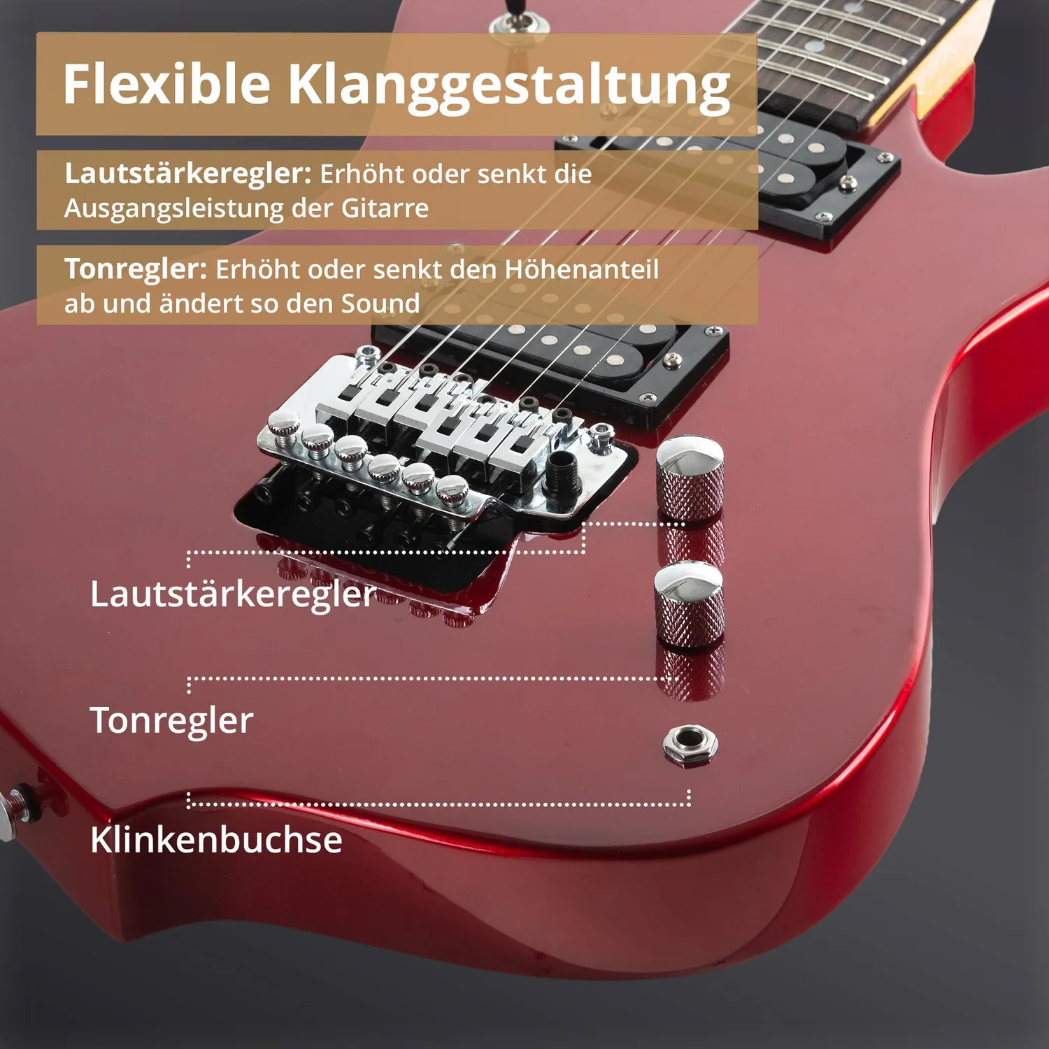 Rocktile Sidewinder MG-3012 E-Gitarre Metallic Red