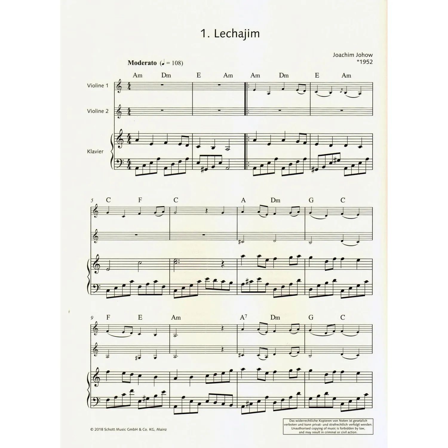 Klezmer & Violin 17 Tunes Noten Violine Klavier + CD
