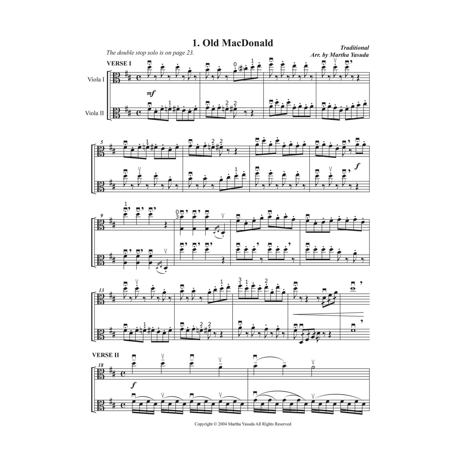Shar Yasuda American Melodies Viola Noten Download Vol II
