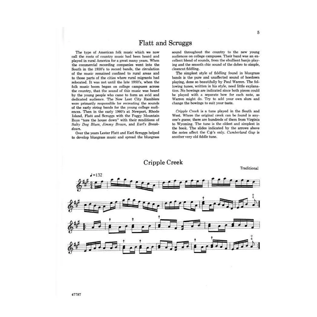 G. Schirmer Lowinger Bluegrass Fiddling Noten Violine solo