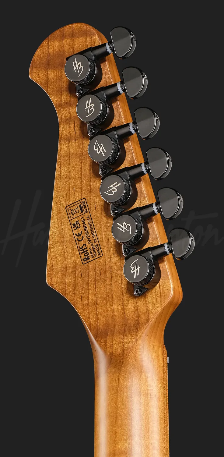Harley Benton Fusion-IV HH LH E-Gitarre Schwarz Linkshand