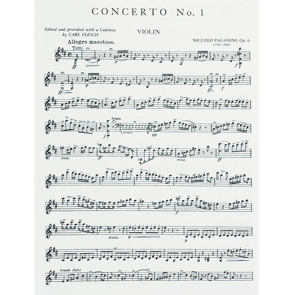 Paganini Violinkonzert Nr.1 Op.6 Noten Violine Flesch