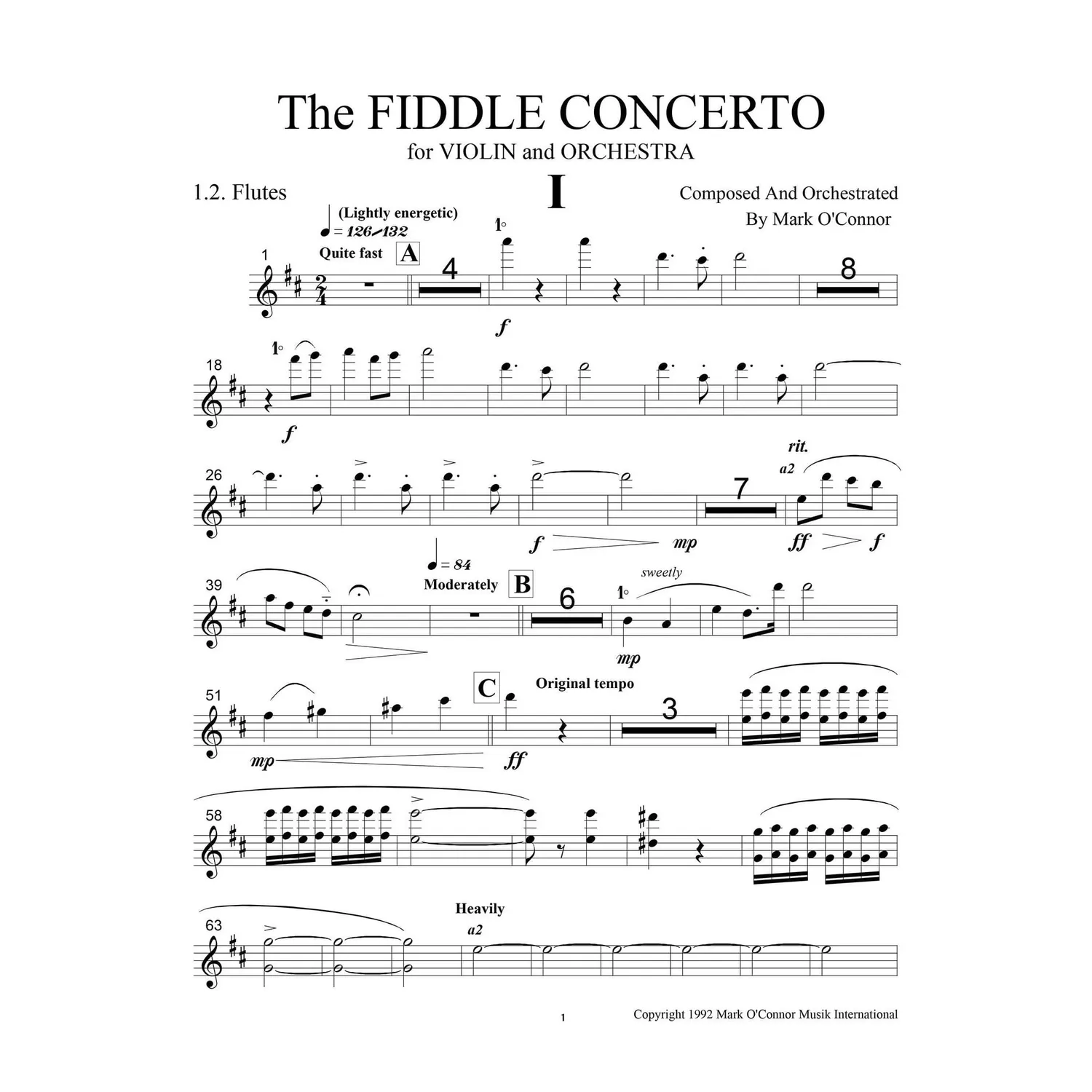 Mark OConnor Fiddle Concerto Noten Bläserstimmen Download