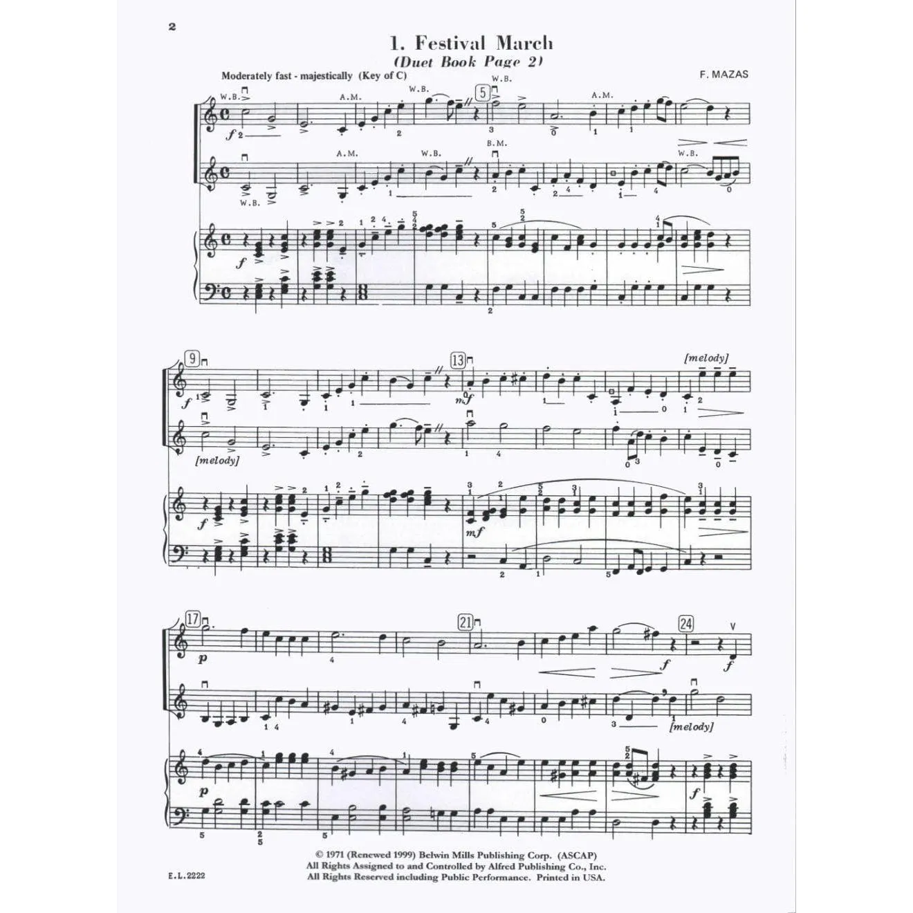 Applebaum Beautiful Music Volume 3 Noten Klavierbegleitung Duett