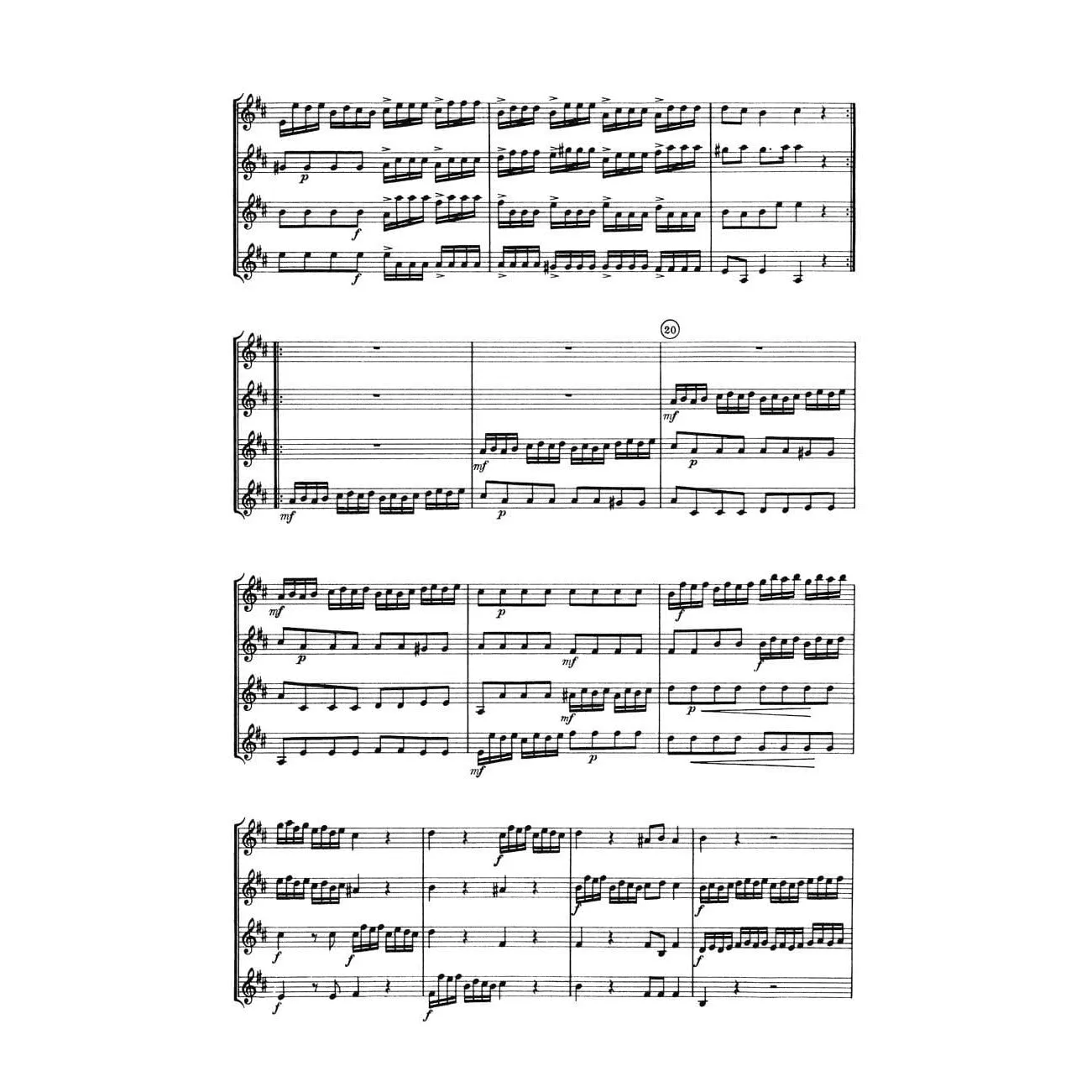 Shar Telemann TWV 40:202 Konzert D-Dur 4 Violinen