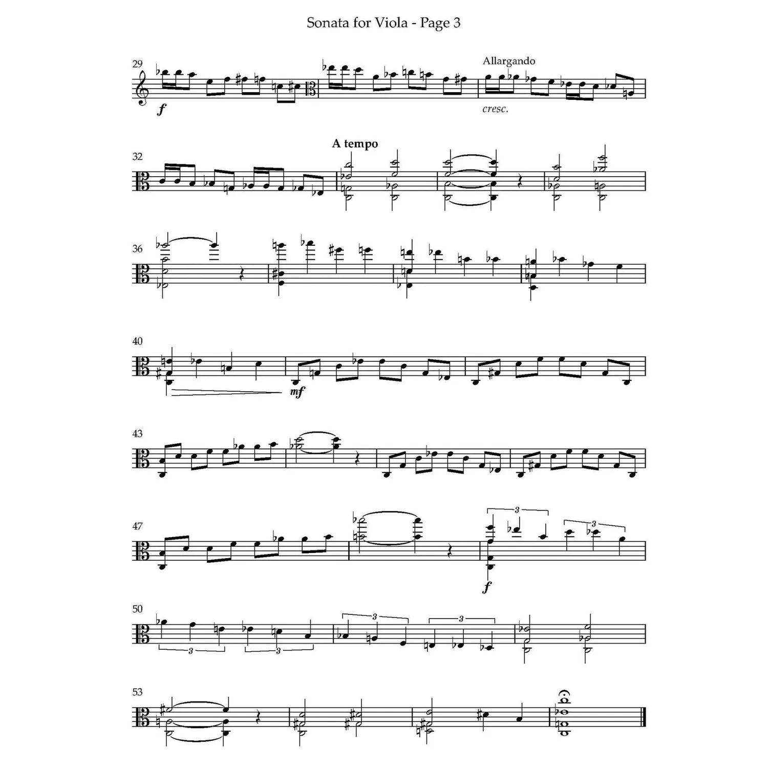 Sarah DuBois Sonata for Solo Viola Noten Download für Bratsche