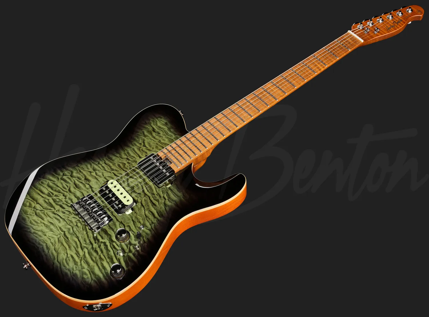 Harley Benton Progressive Fusion-T II HH MN HT QBLB E-Gitarre Fixed