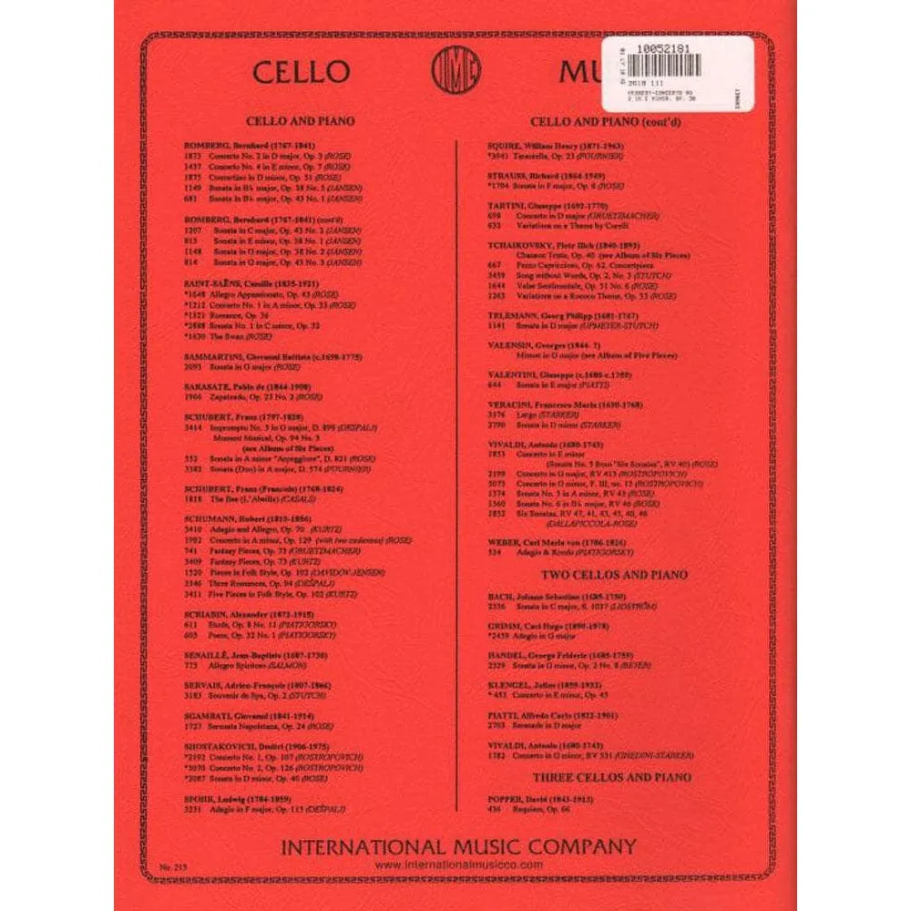 Shar Music Herbert Konzert Nr. 2 e-Moll op. 30 Cello Noten