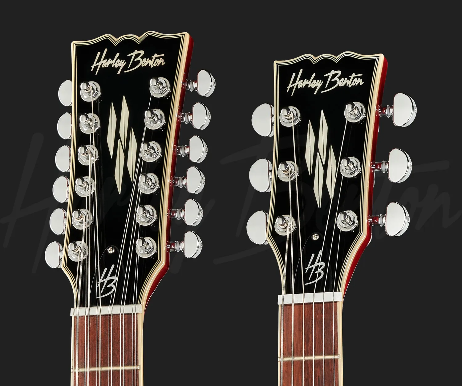 Harley Benton Vintage DC-Custom Cherry 612 Double-Neck E-Gitarre
