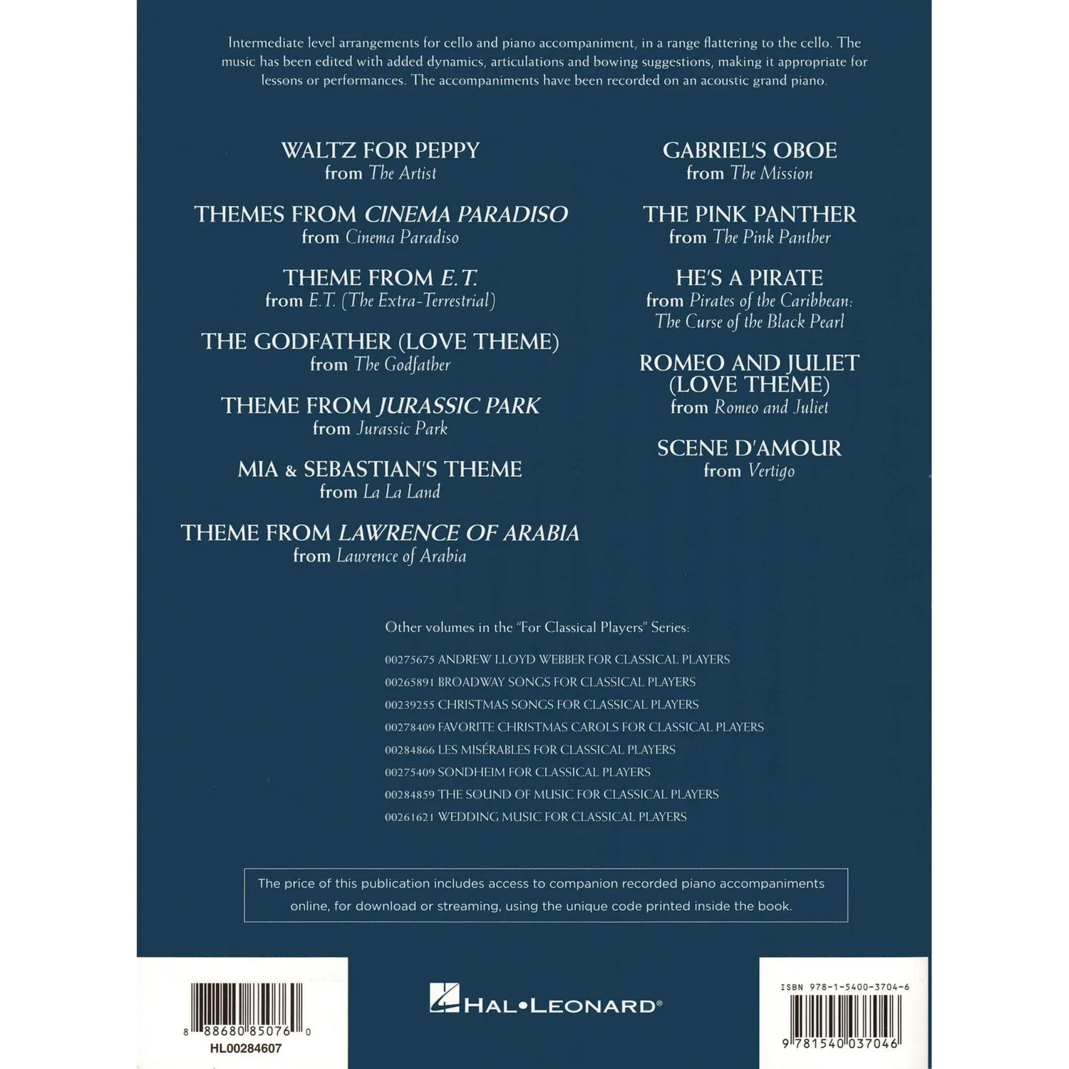 Shar Music Movie Themes Cellonoten mit Klavier und Audio