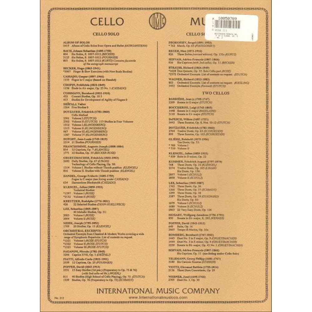 Shar Music Beethoven Sonate 2 g-moll op.5 Noten Cello Klavier