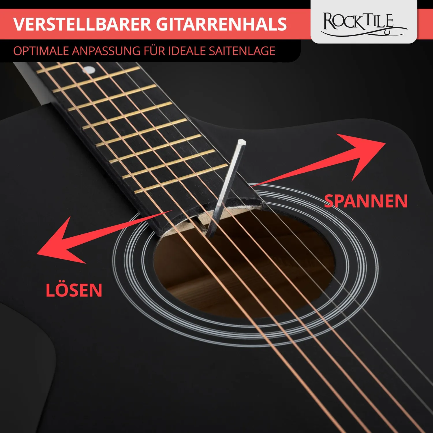 Rocktile WSC-4C Westerngitarre Schwarz Concert