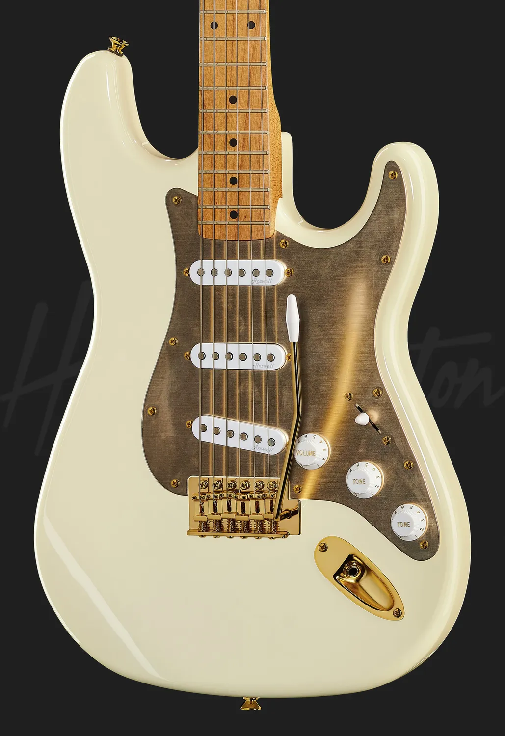Harley Benton ST-62DLX E-Gitarre Olympic White Gold