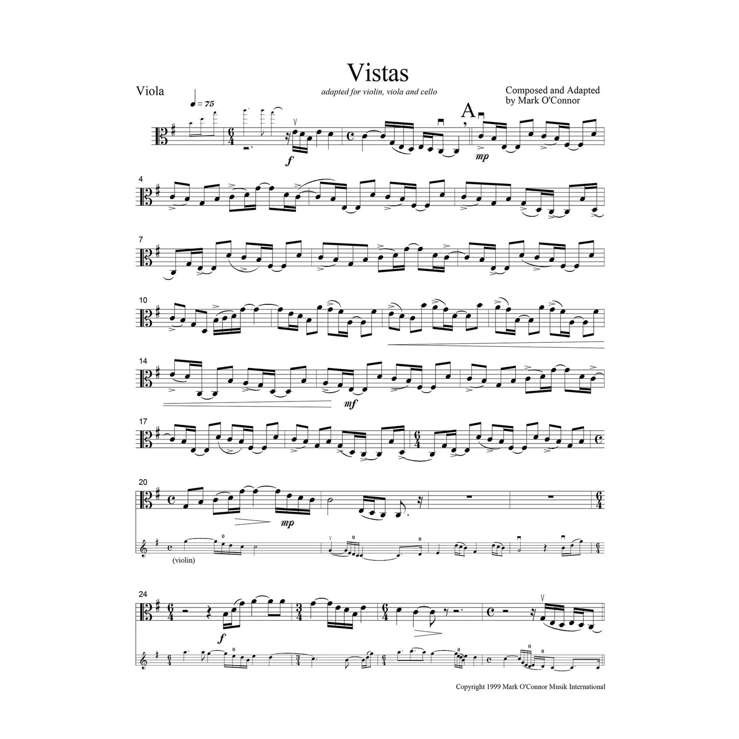 O'Connor Vistas Viola Bratschenoten Download Stimme