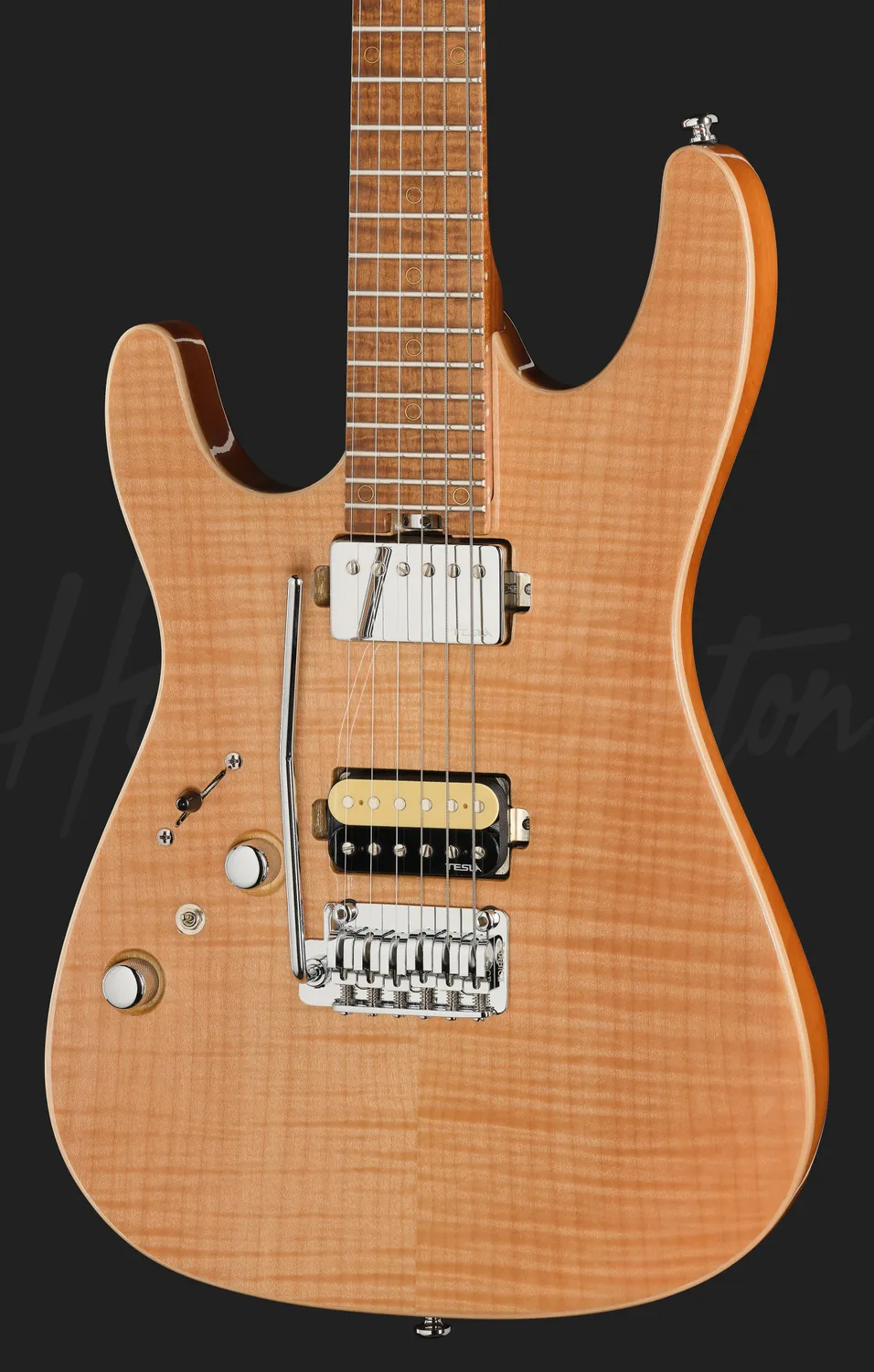 Harley Benton Fusion-IV HH LH MN FNT E-Gitarre Flame Natural Linkshänder