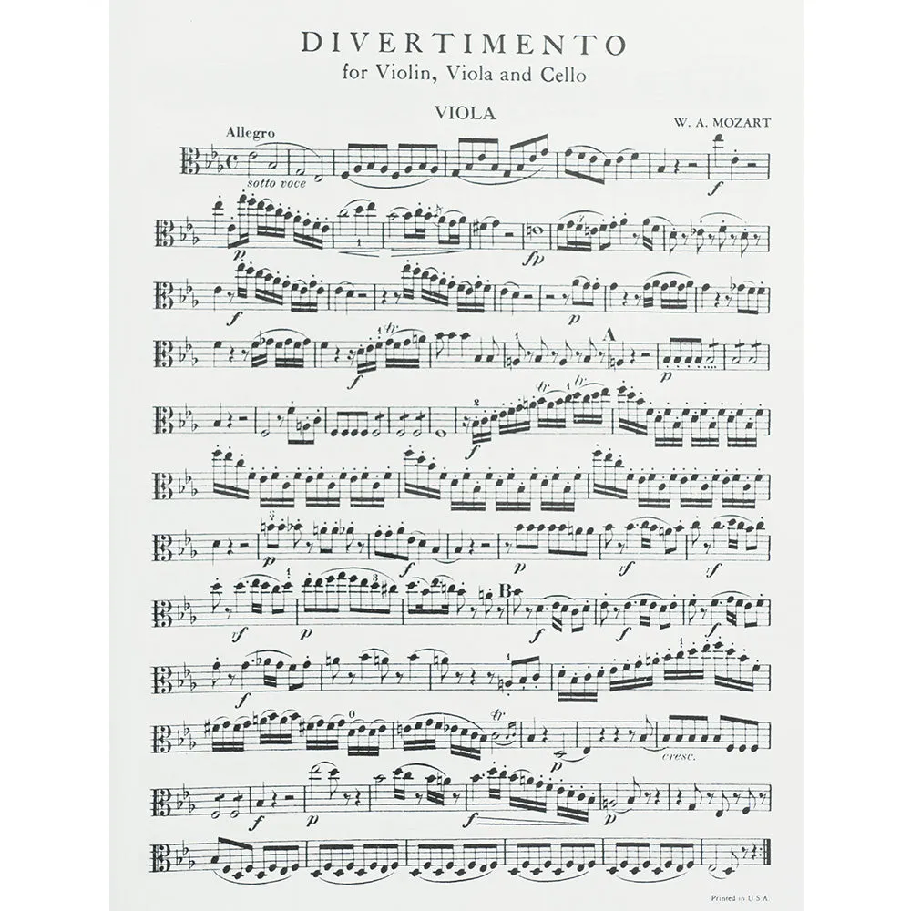 Mozart Divertimento Es-Dur K 563 Noten Streichtrio