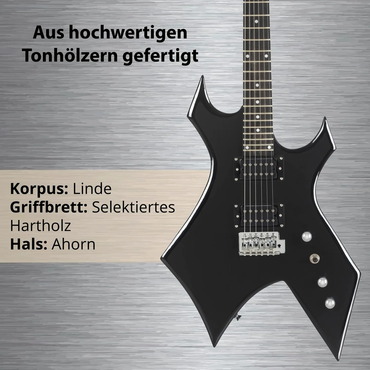 Rocktile Heavy Warhead E-Gitarre Black Gloss 24 Bünde