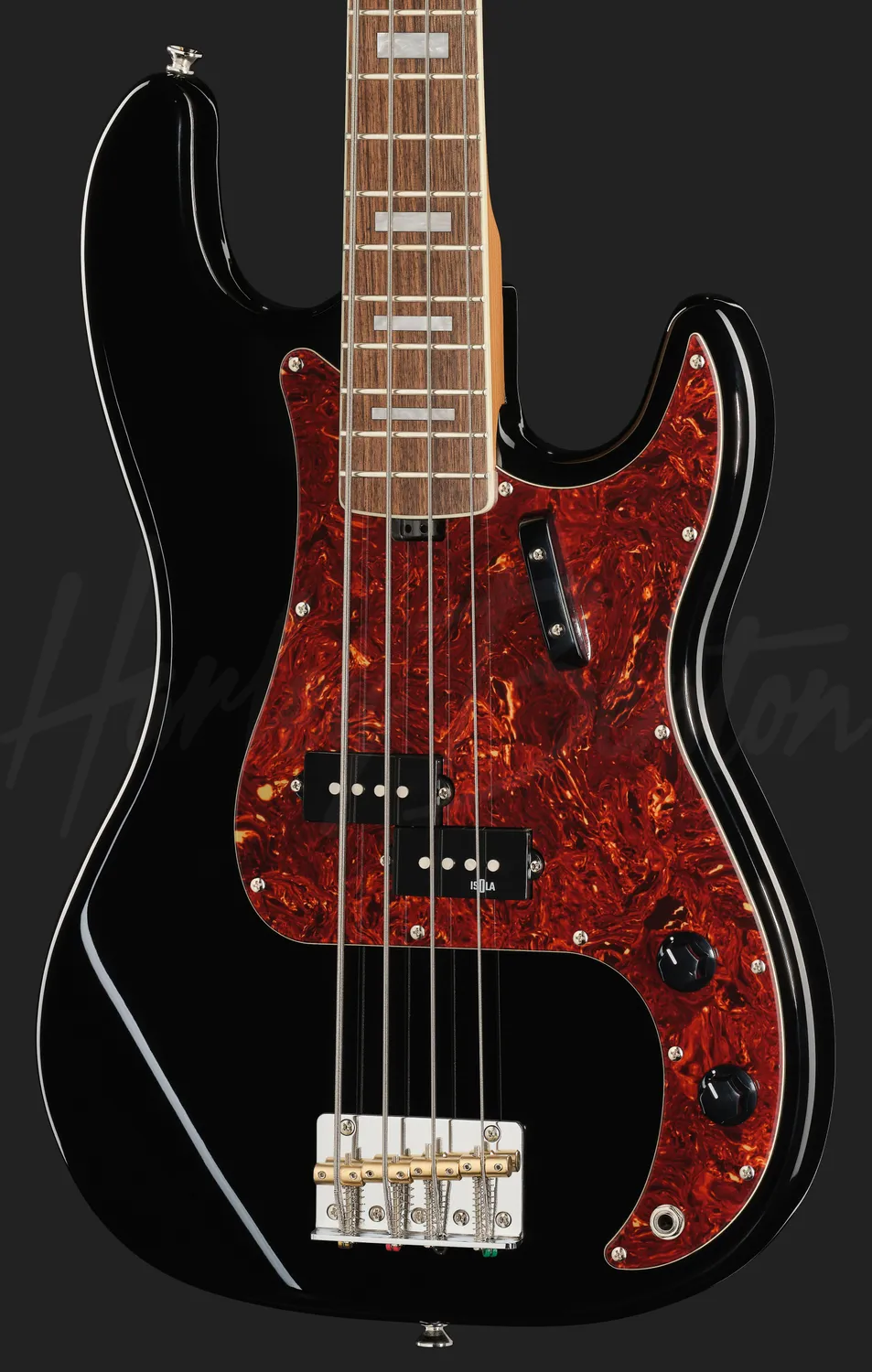 Harley Benton MV-4P E-Bass Black mit Alnico-5-Pickup