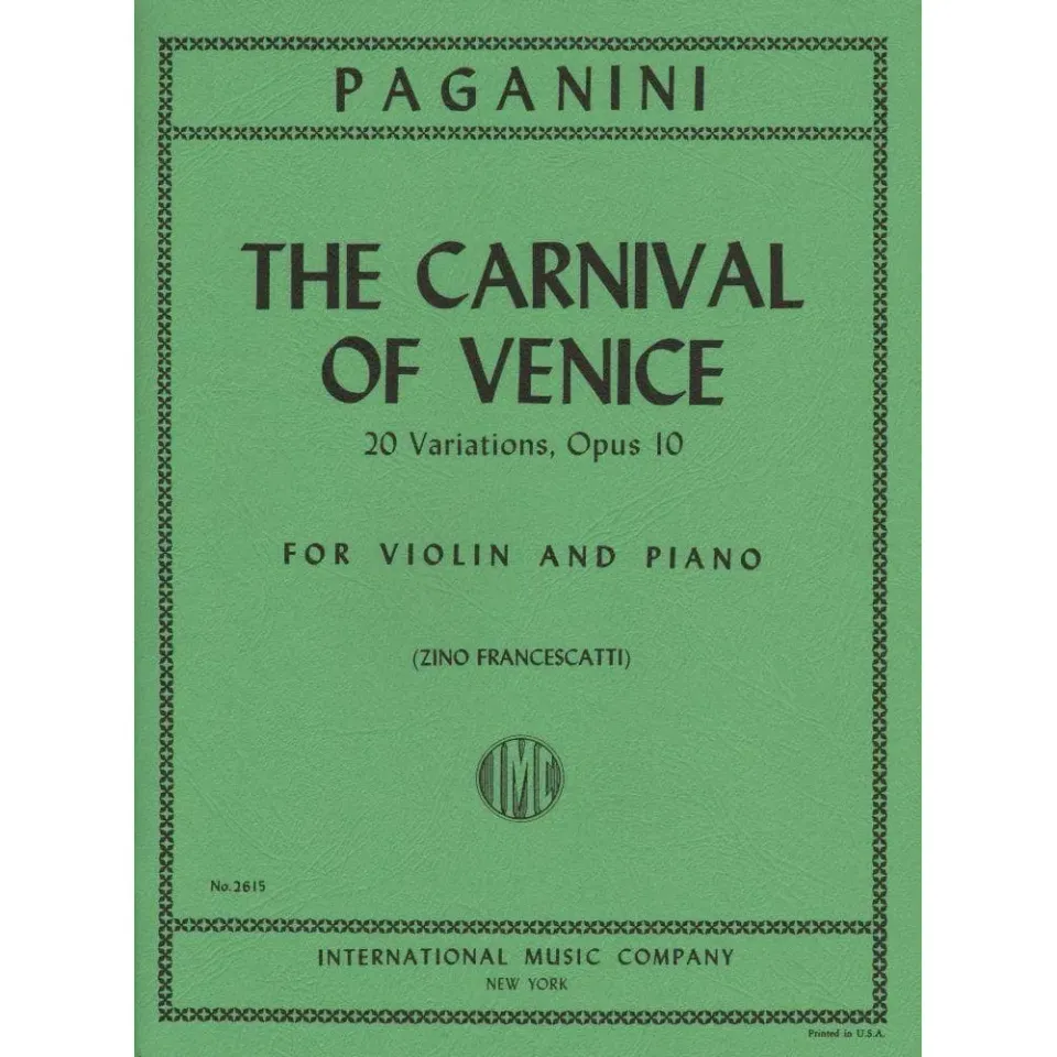 Paganini Karneval Venedig op.10 Violin-Noten 20 Var.