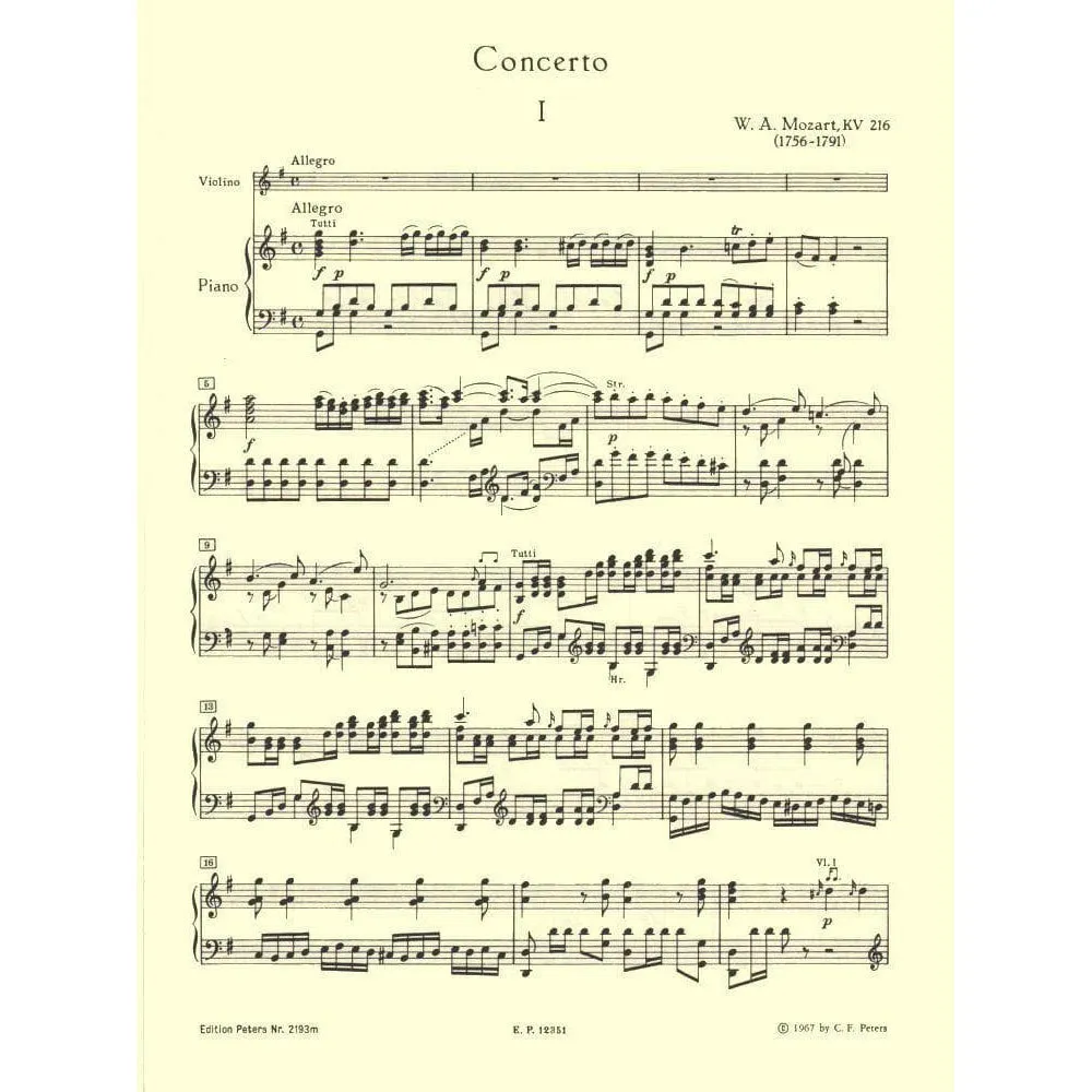 Shar Music Mozart Konzert Nr. 3 K 216 Noten Violine G-Dur