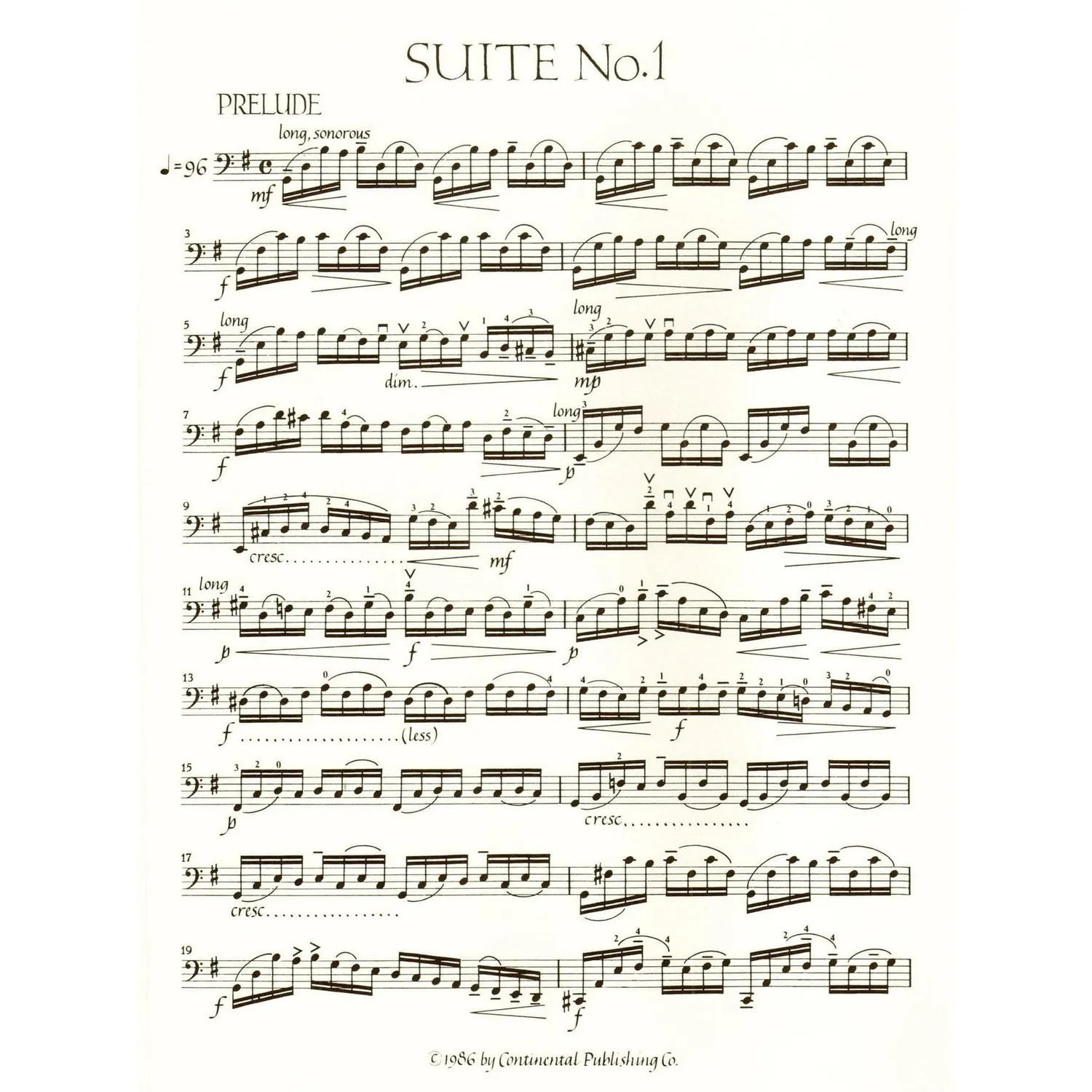 Continental Bach 6 Cello Suiten BWV 1007-1012 Noten Casals