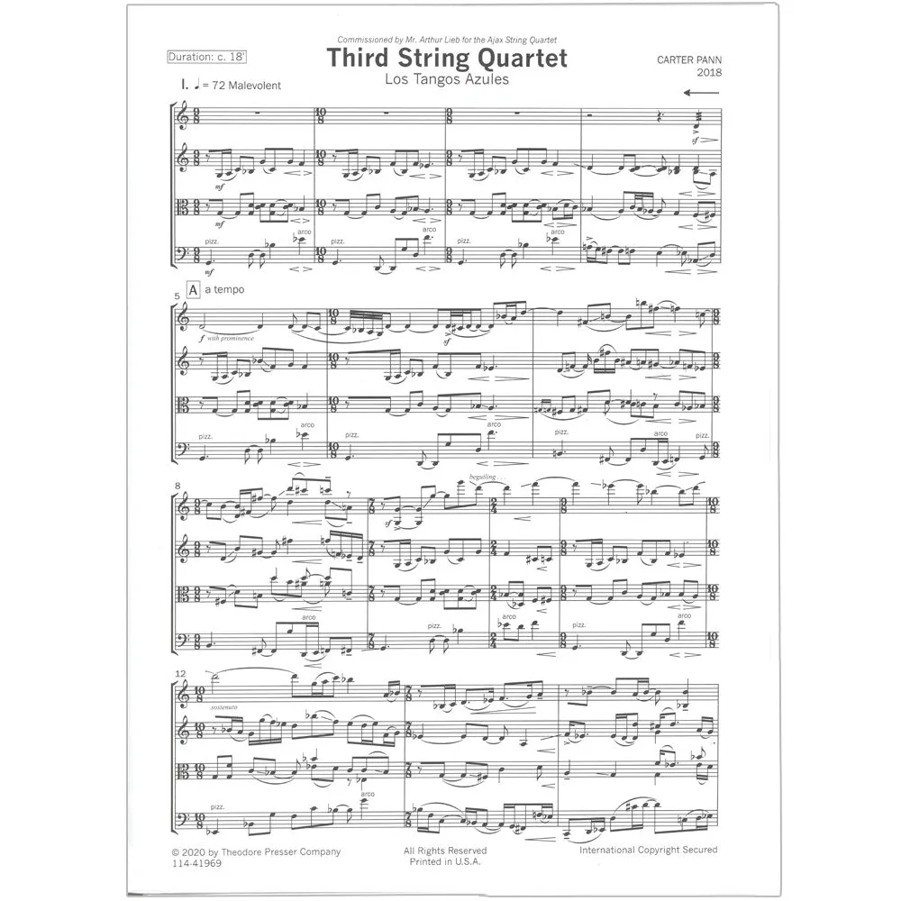 Pann Streichquartett Nr. 3 Noten Los Tangos Azules
