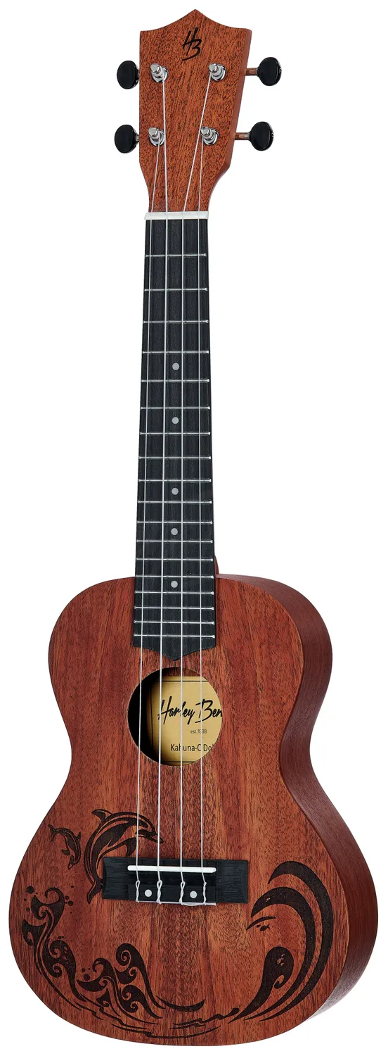 Harley Benton Kahuna-C Dolphin Ukulele Konzert Mahagoni Laser