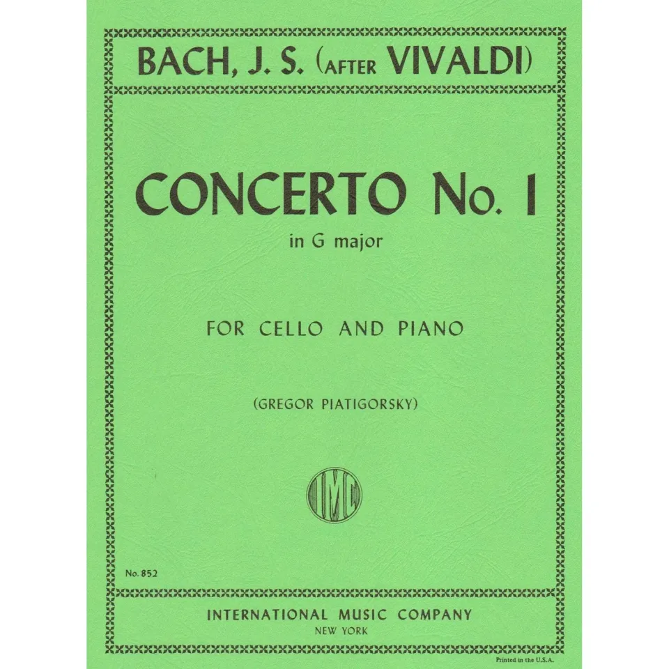 International Bach BWV 592 Noten Cello Klavier G-Dur