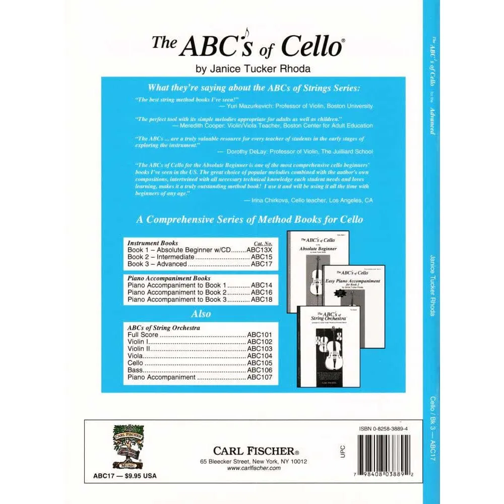 Carl Fischer Rhoda ABCs of Cello Advanced Book 3 Noten Cello