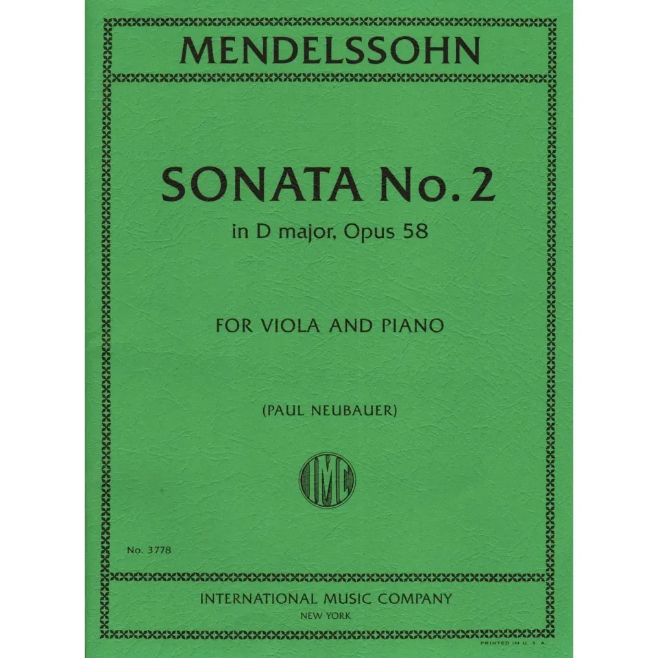 International Mendelssohn Sonate 2 D-dur Noten Viola Klavier