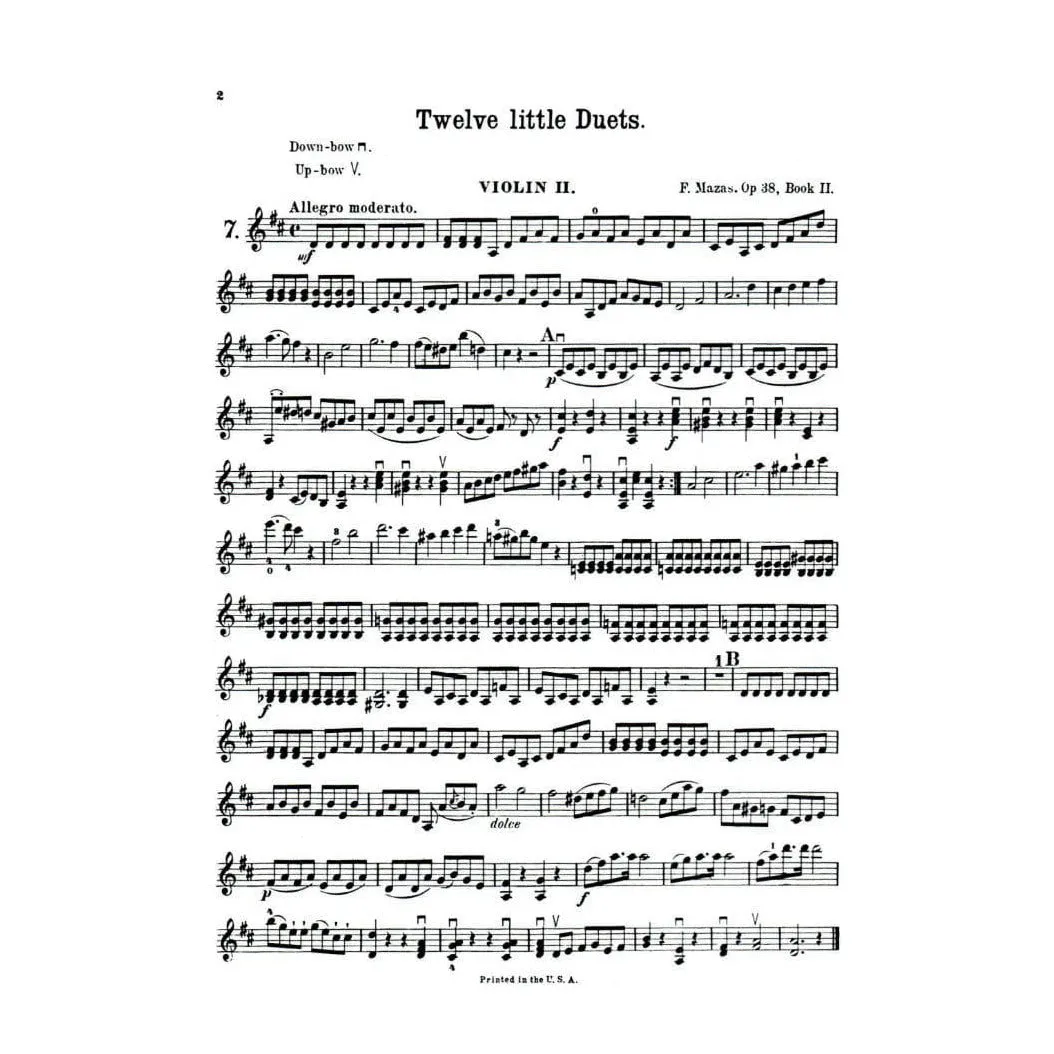 G. Schirmer Mazas 12 kleine Duette op. 38 Heft 2 Noten