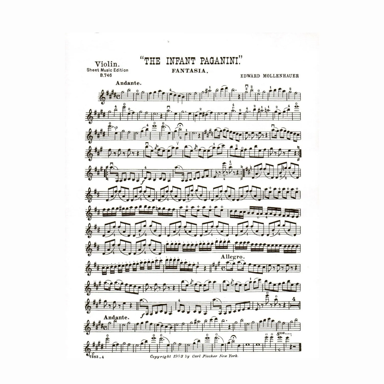 Carl Fischer Mollenhauer Infant Paganini Noten Violine Klavier