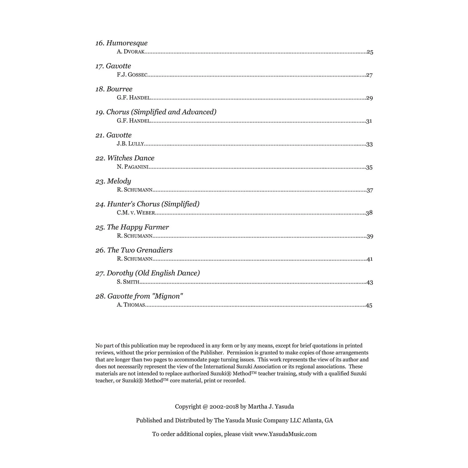 Martha Yasuda Harmonious Melodies I Duo-Noten Download