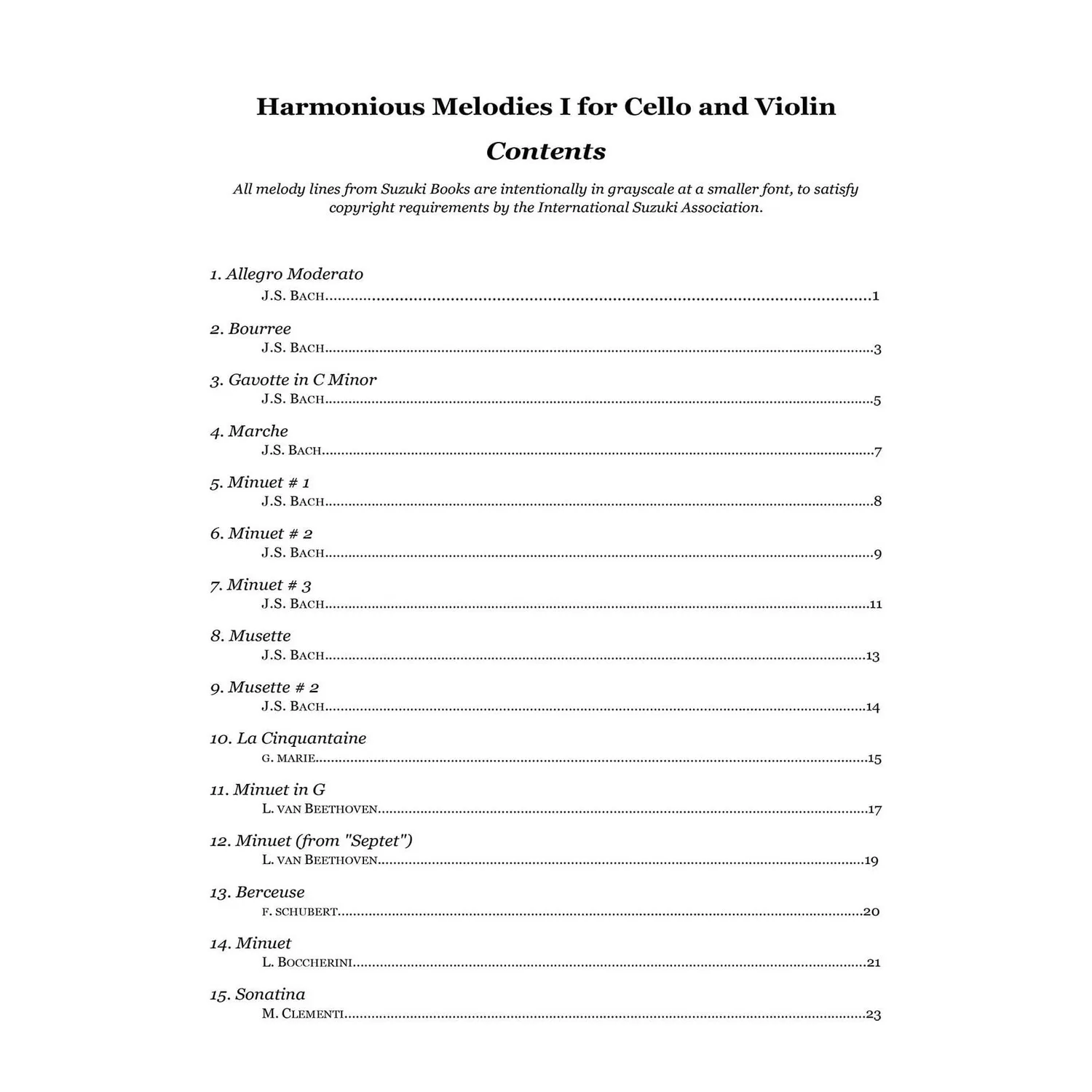 Shar Music Yasuda Harmonious Melodies Noten Cello Violine