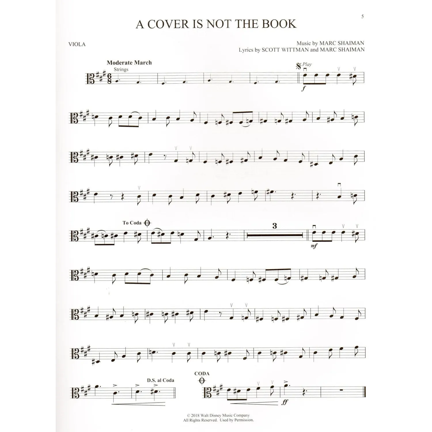 Hal Leonard Mary Poppins Returns Noten Bratsche mit Audio