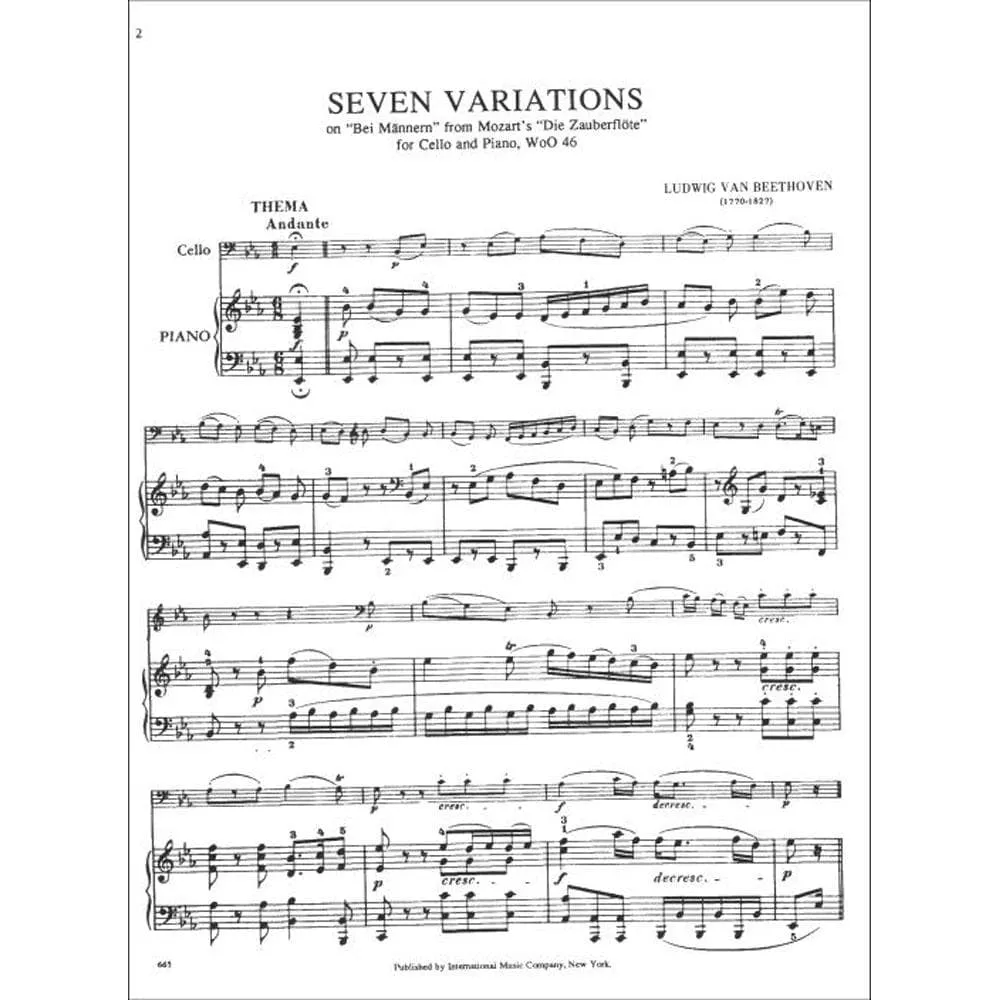 International Beethoven WoO 46 Cello Klavier Noten